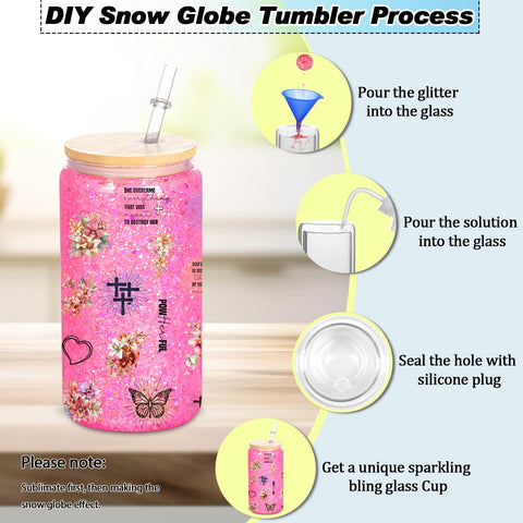 Micellwuu bamboo lid snowglobe tumbler keeps drinks secure and stylish
