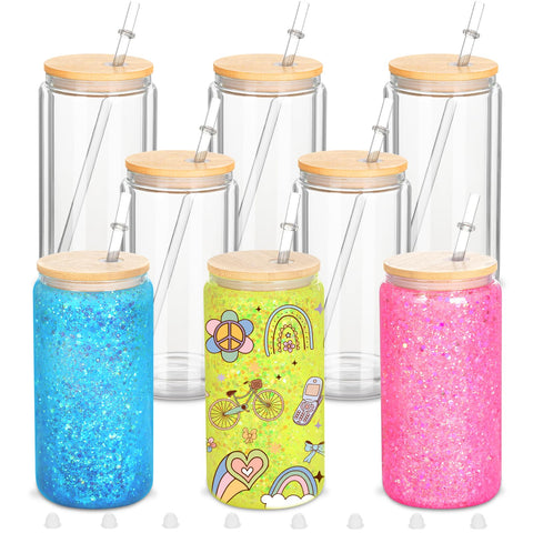 Micellwuu 16oz sublimation snowglobe tumbler with vibrant heat-transfer surface