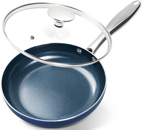 MICHELANGELO 8-inch nonstick pan with lid for easy omelette release