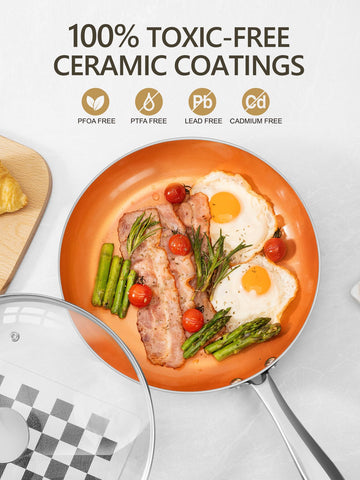 Close-up of ceramic titanium coating showing nonstick surface and scratch resistance.