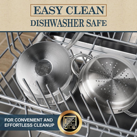 Michelangelo cool-grip handle stays comfortable during simmering.