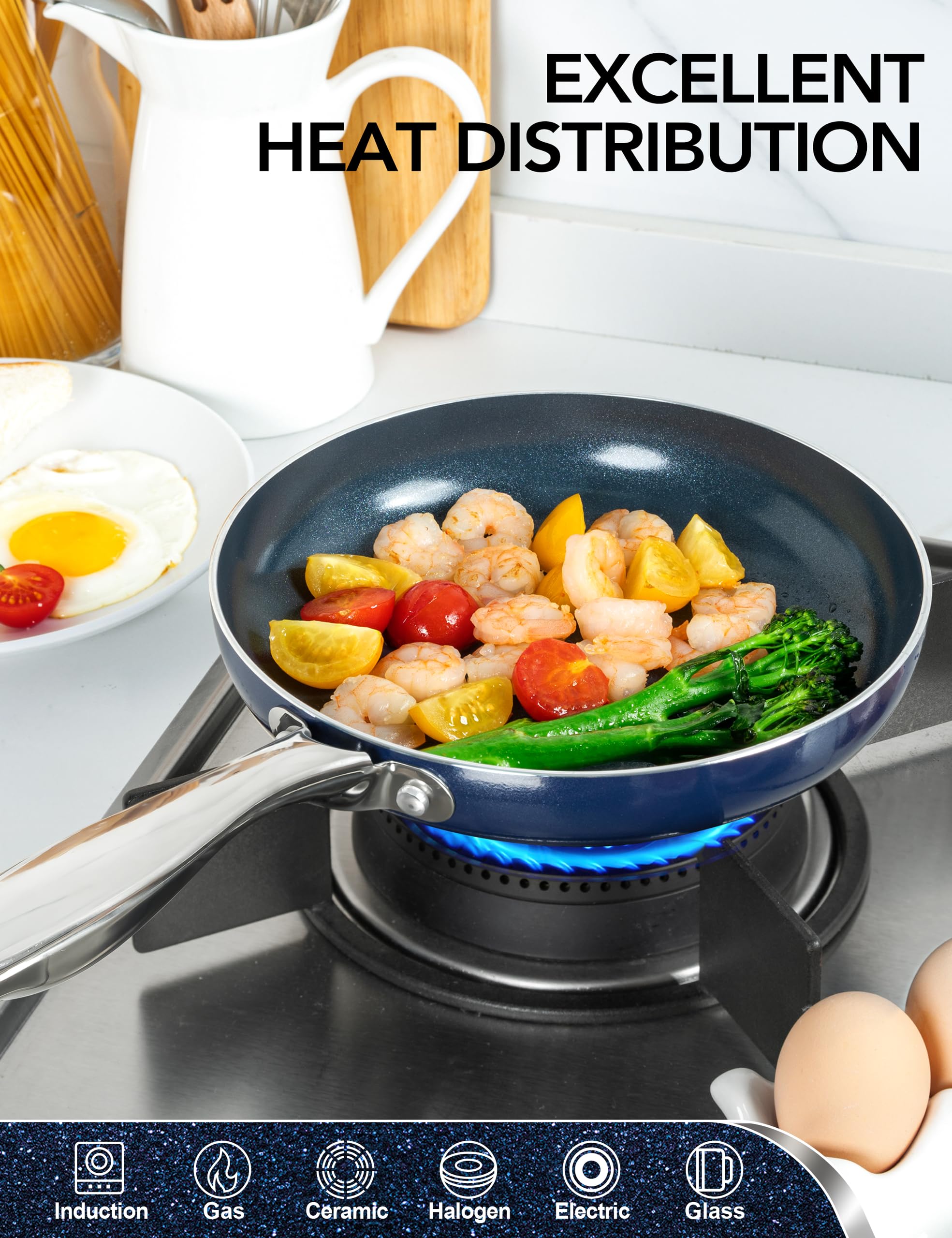 MICHELANGELO ergonomic stay-cool handle provides a comfortable grip.