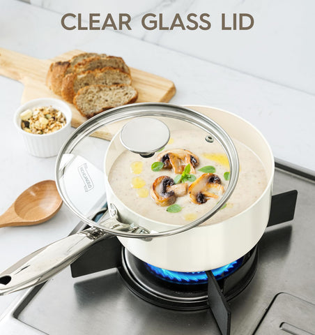 Michelangelo kitchen display shows stylish cream finish that resists chips and cracking