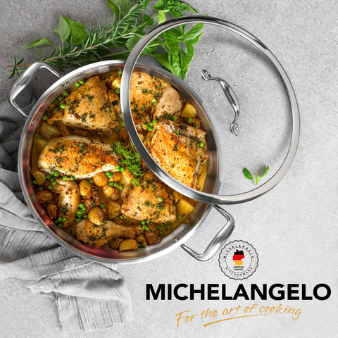 Michelangelo riveted handles provide secure, comfortable grip