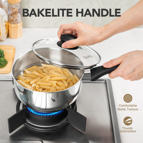 Michelangelo 3qt saucepan with lid great for larger meals