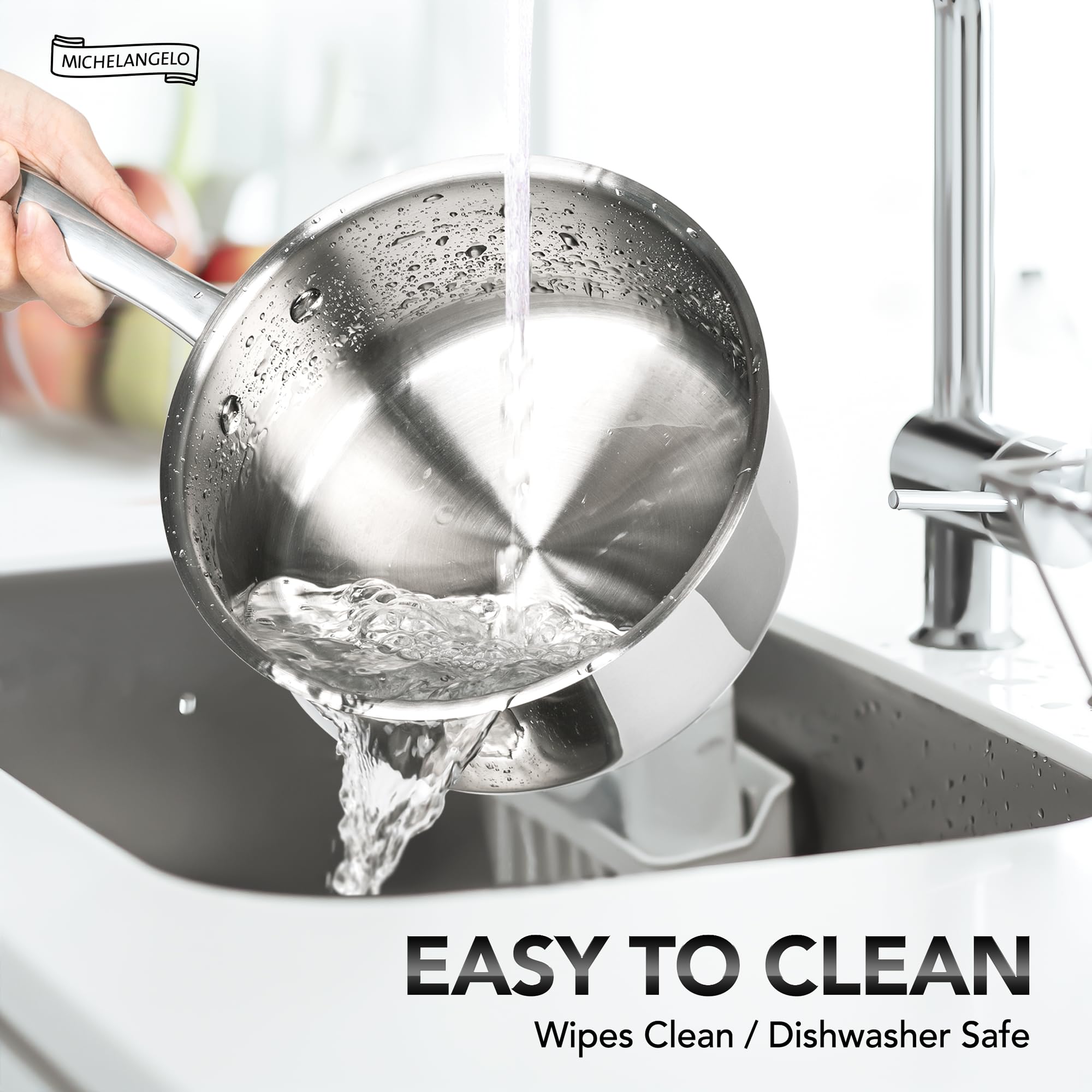 Michelangelo saucepan bottom heat diffusion for even cooking