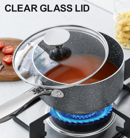 MICHELANGELO nonstick surface releases food with ease during quick stove-top meals.