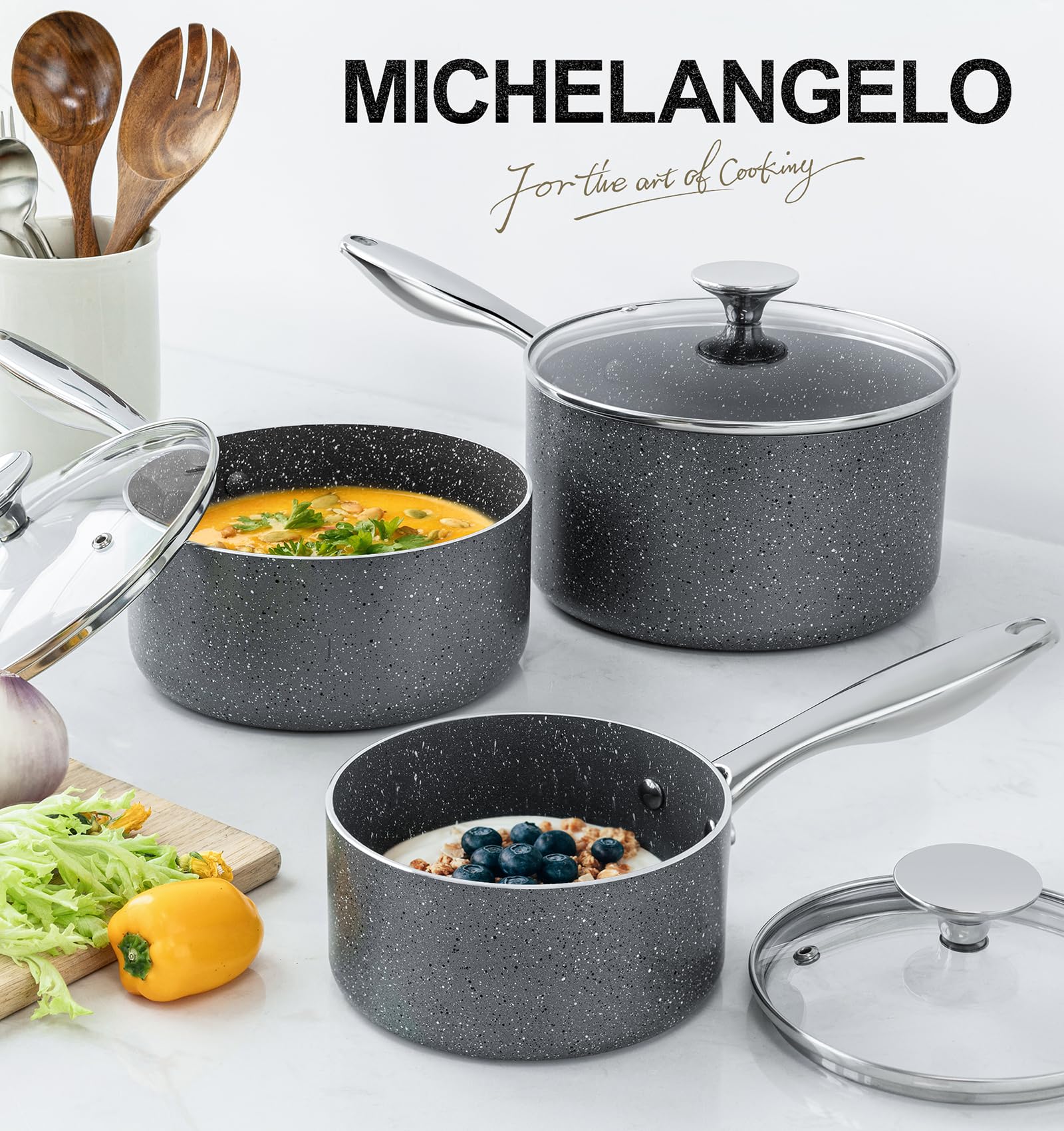 MICHELANGELO sauce pan perfect for heating pasta sauces and small portions.
