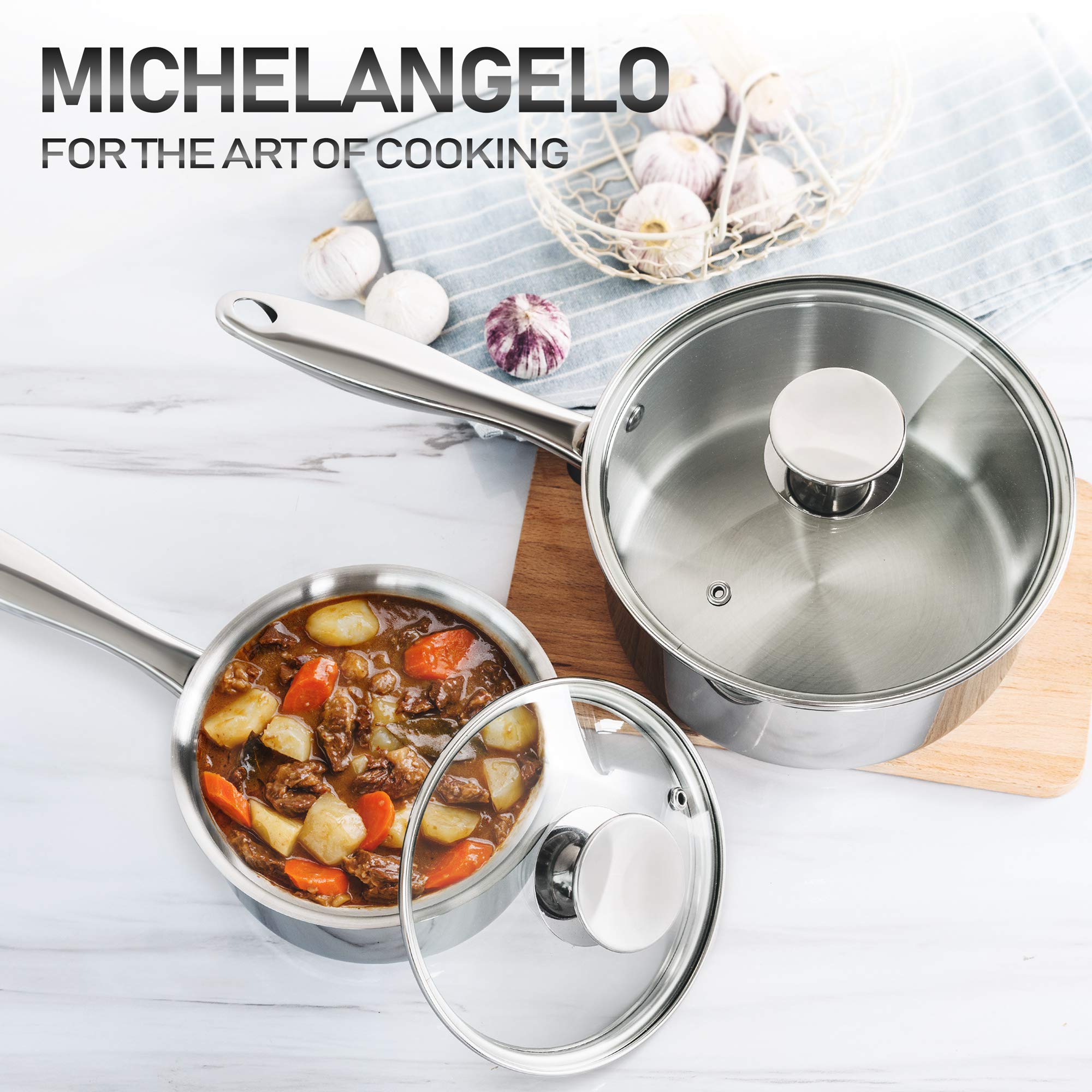 Michelangelo dishwasher and oven-safe pans simplify cleanup and versatility