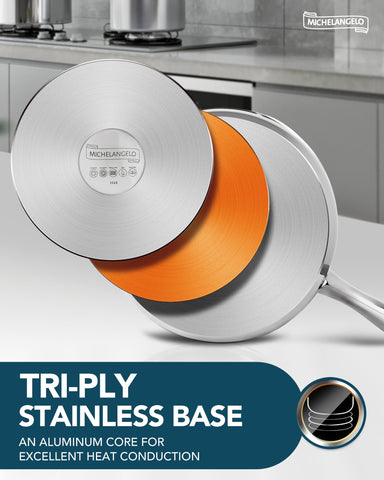 Michelangelo triple-bottom design delivering even heat distribution