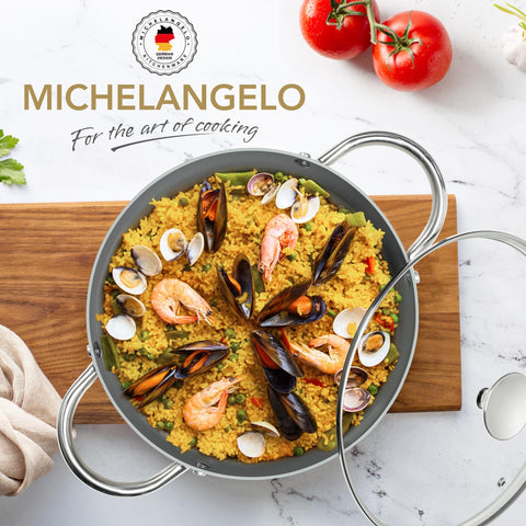 Michelangelo stockpot modern design complements any kitchen with a timeless look.