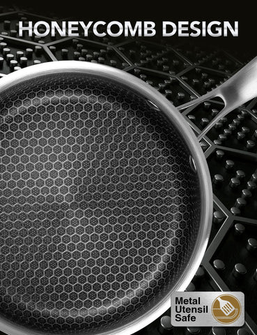 MICHELANGELO tempered glass lid with steam vent for easy viewing.