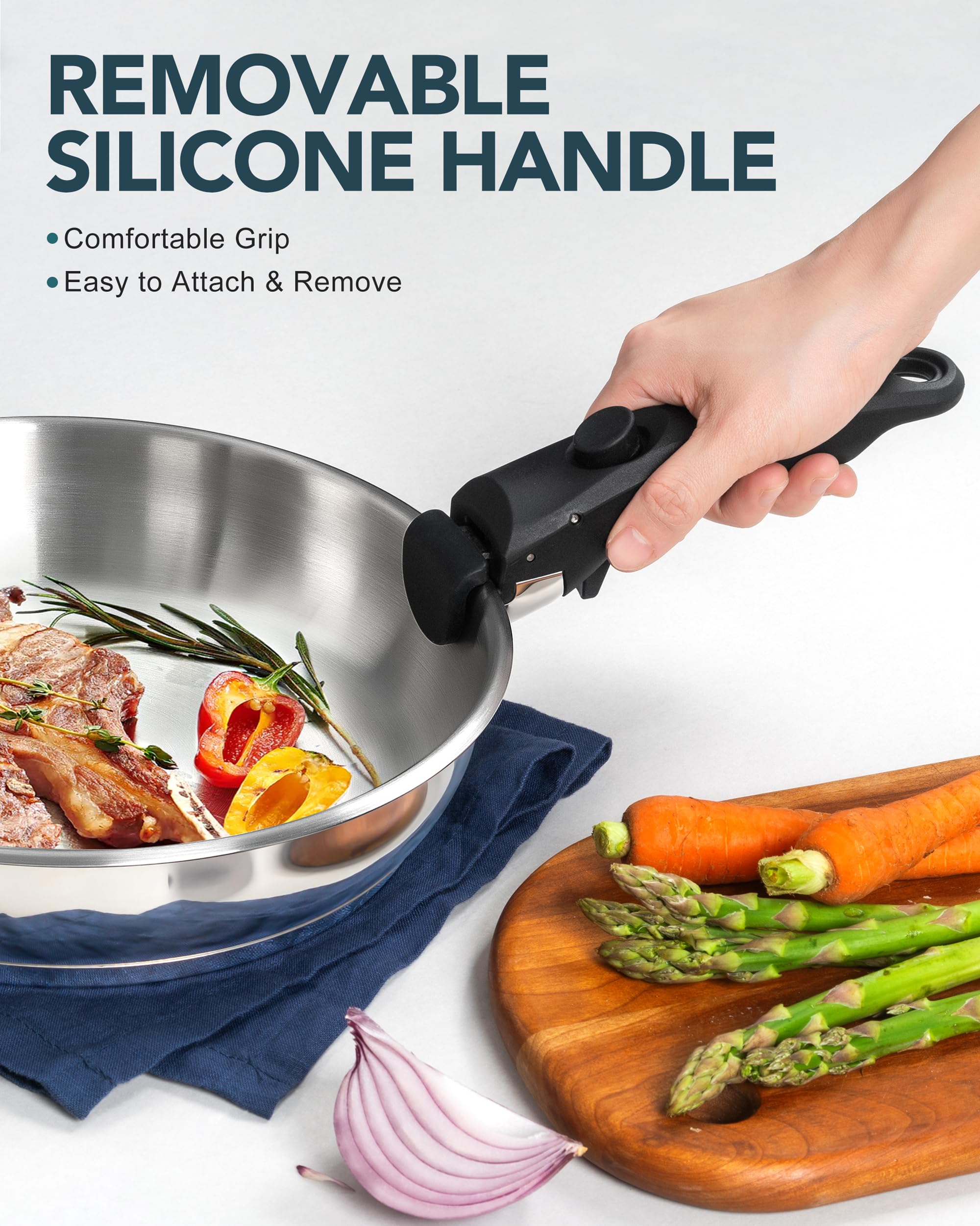 Michelangelo triply-base 9.5-inch pan ensures consistent browning