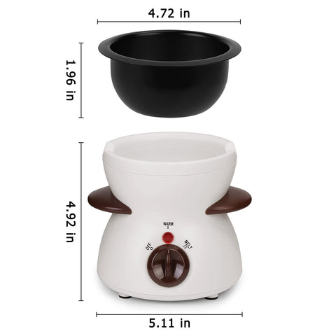 Micnaron mini chocolate melting pot base showing compact design for home use