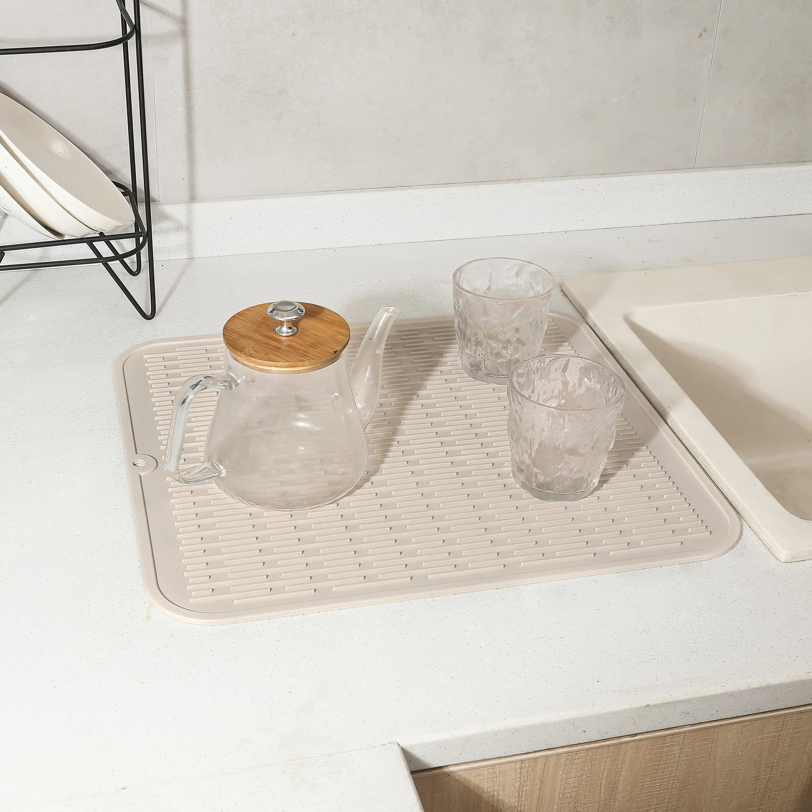 MicoYang foldable mat folds for compact kitchen storage