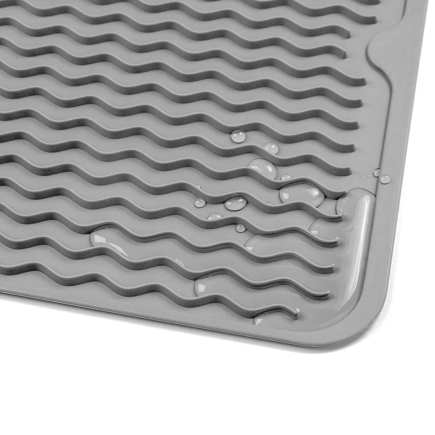MicoYang grey silicone mat versatile for counters, sinks, and drawers