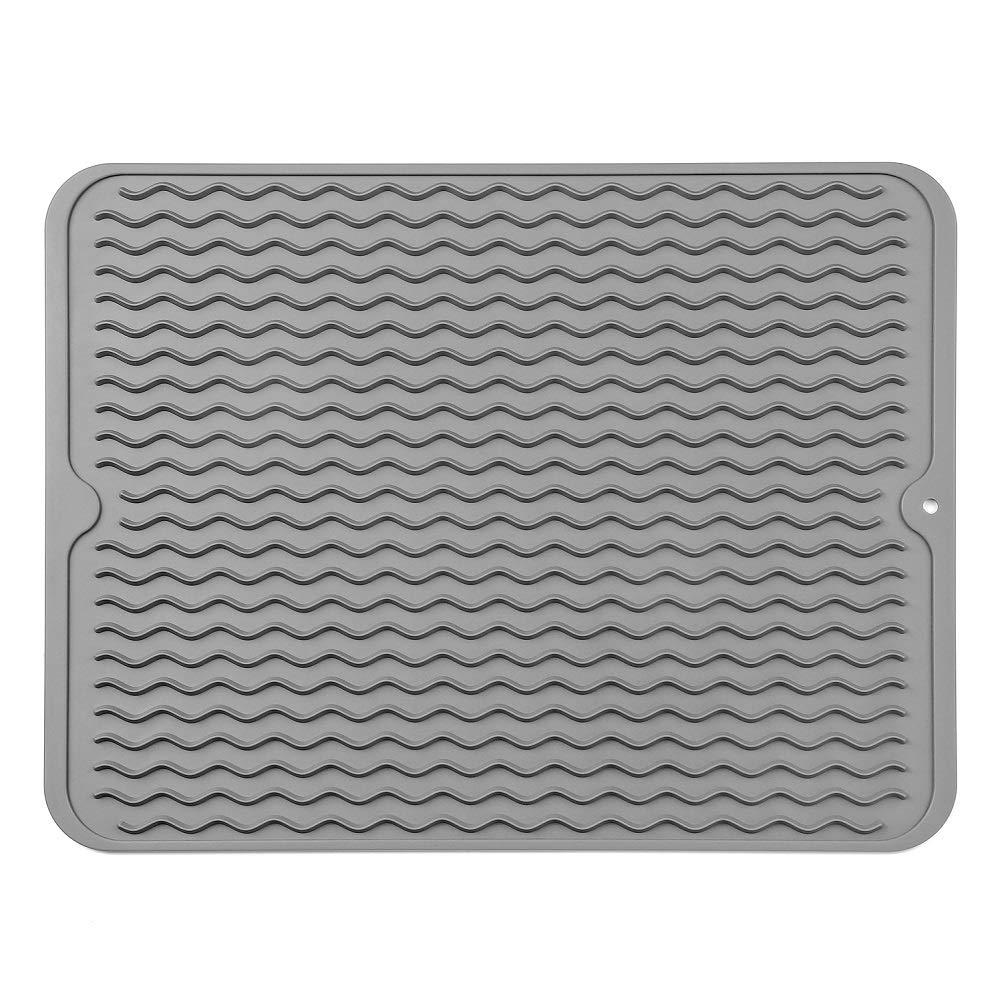 MicoYang silicone dish drying mat on counter keeps items dry and accessible