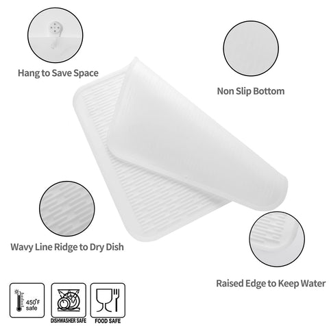 MicoYang silicone dish drying mat as refrigerator/drawer liner for clean, orderly storage.