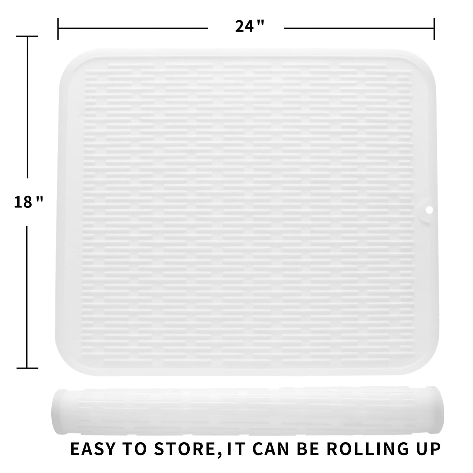 MicoYang silicone dish drying mat used as a sink protector for drips and organization.
