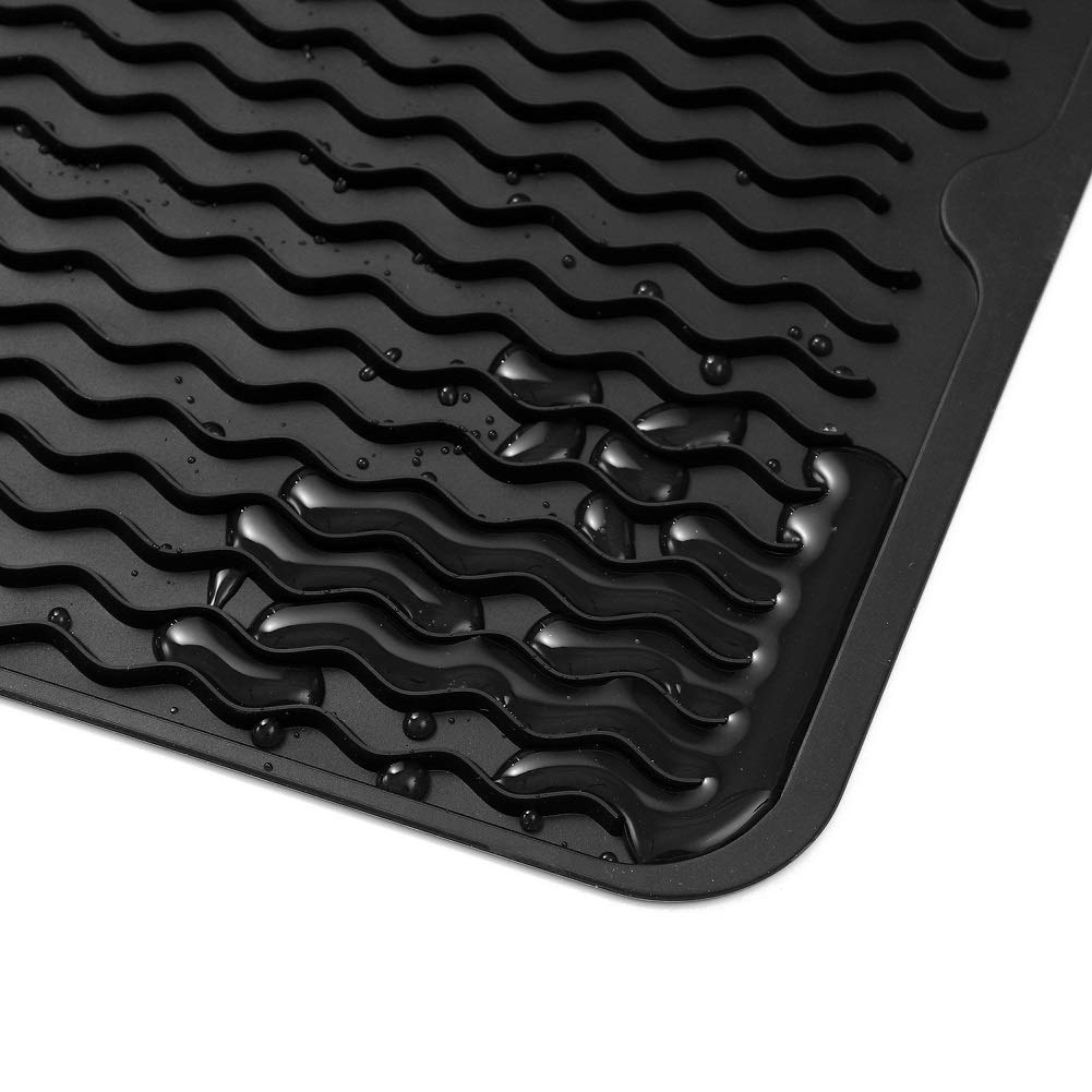 MicoYang silicone mat in black blends with modern kitchens.