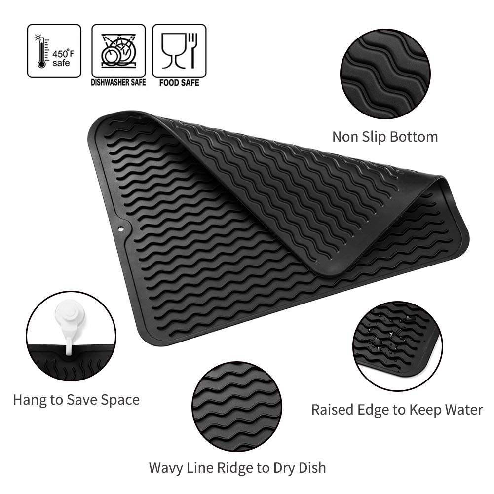 MicoYang silicone drying mat used as refrigerator liner, keeping shelves tidy.