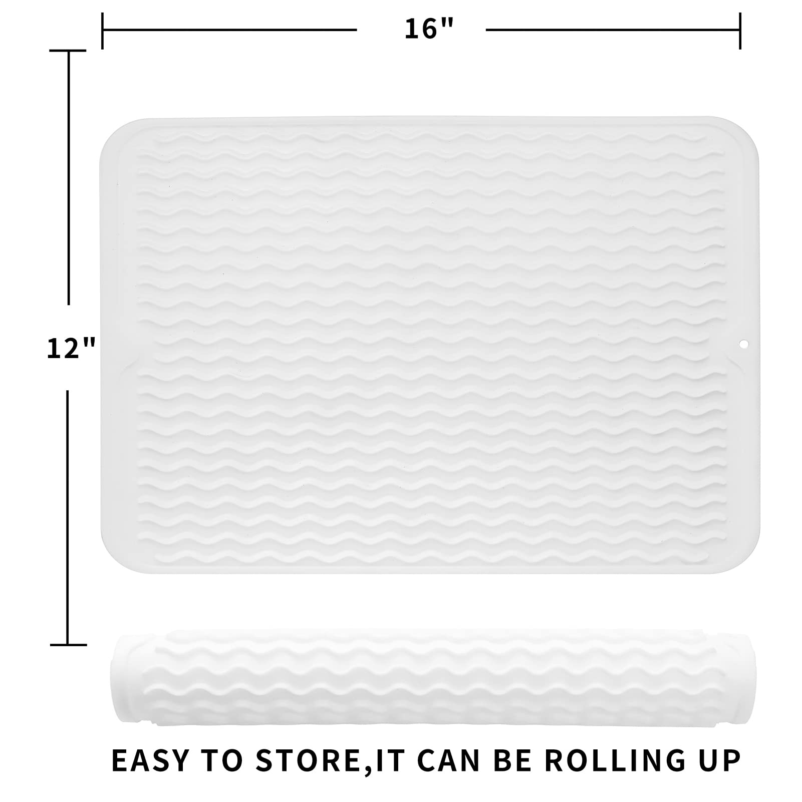 MicoYang silicone drying mat by the sink catching drips and simplifying cleanup