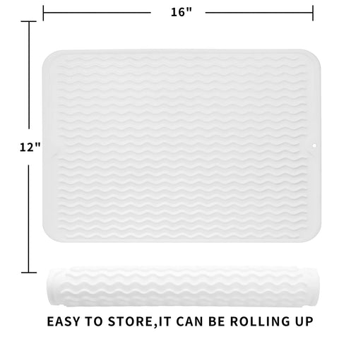 MicoYang silicone drying mat by the sink catching drips and simplifying cleanup