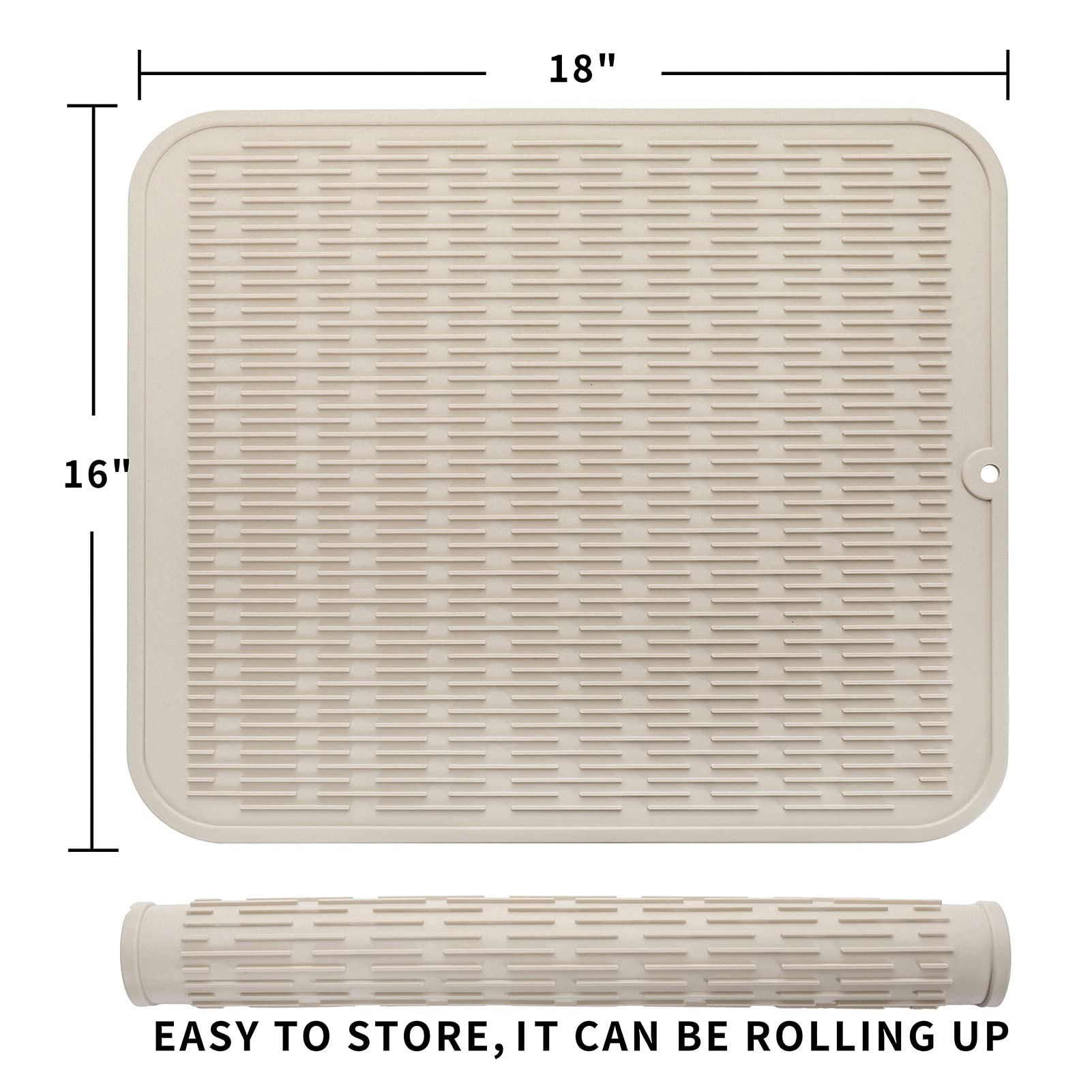 MicoYang silicone drying mat used as refrigerator liner keeps shelves tidy