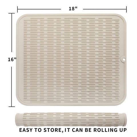 MicoYang silicone drying mat used as refrigerator liner keeps shelves tidy
