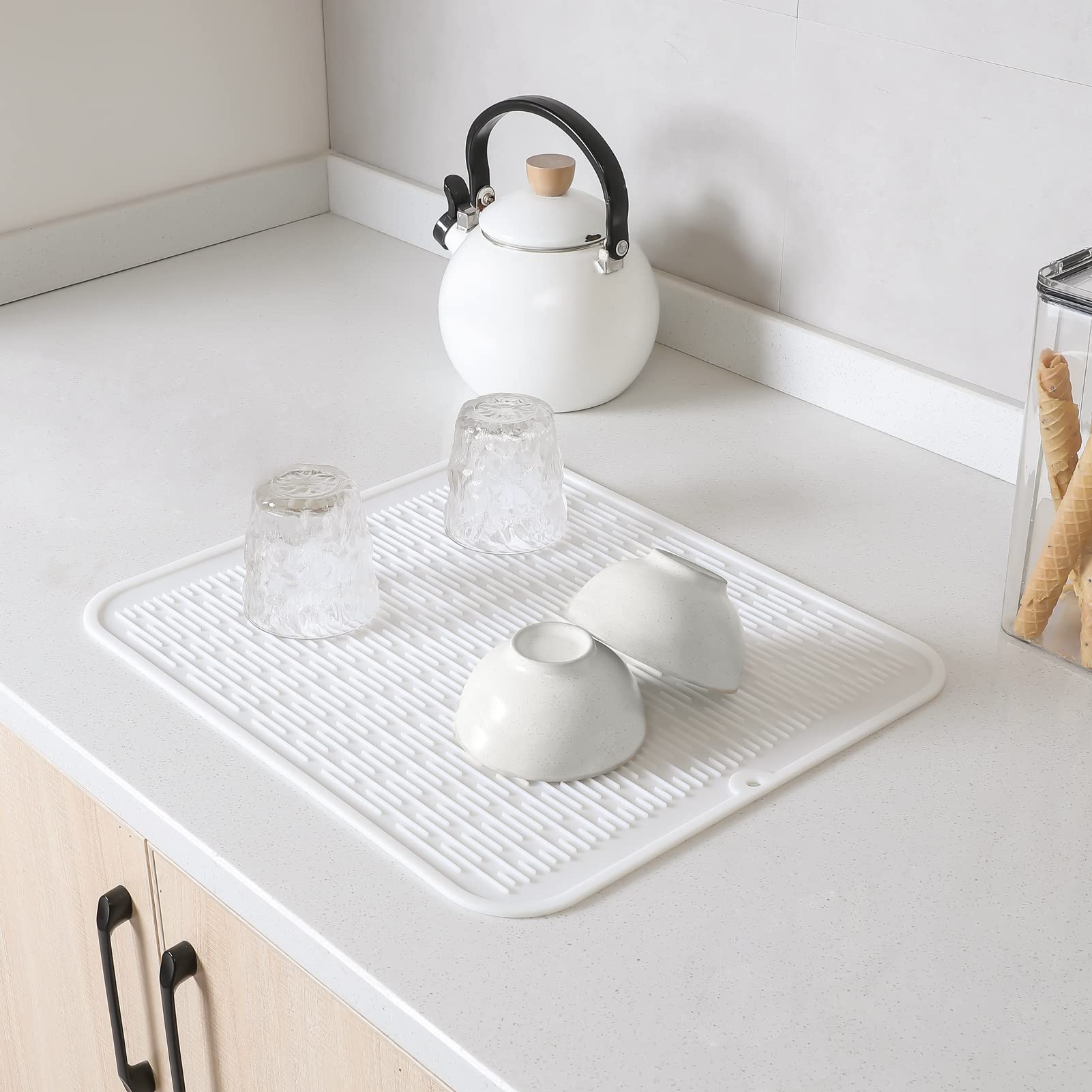 Soft silicone folds for compact storage when not in use