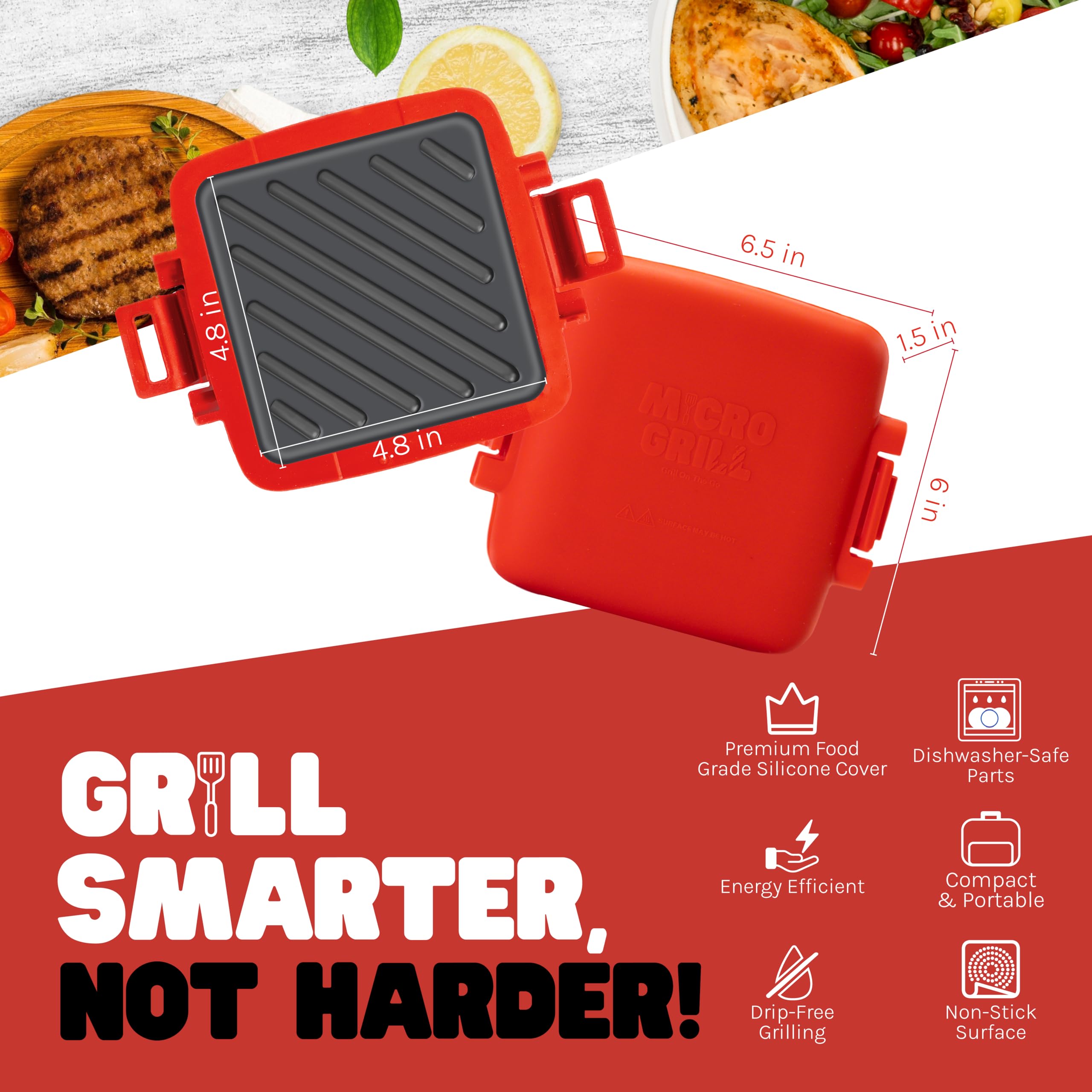 Micro Grill compact travel design fits in bags and dorms.