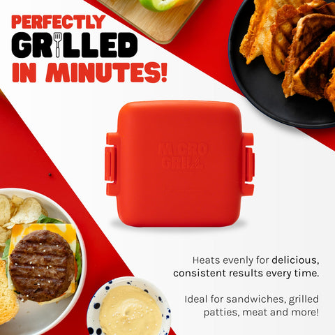 Micro Grill microwave grill with open lid for quick, convenient meals.
