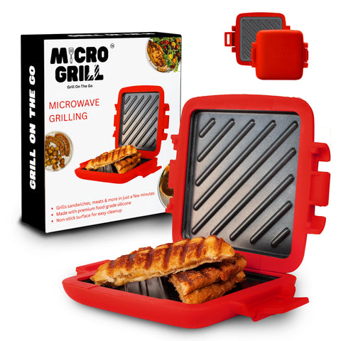 Micro Grill toastie maker for crispy sandwiches at home or on the go.