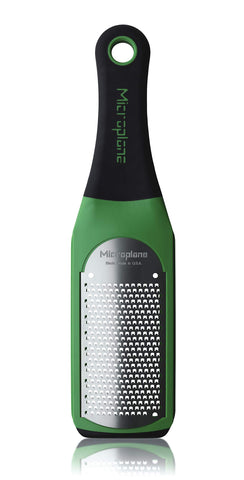 Microplane Artisan Parmesan Grater with fine green blade and handle for delicate cheese snow