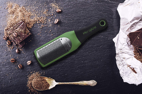 Green Microplane Artisan Grater with non-slip handle for precise grating