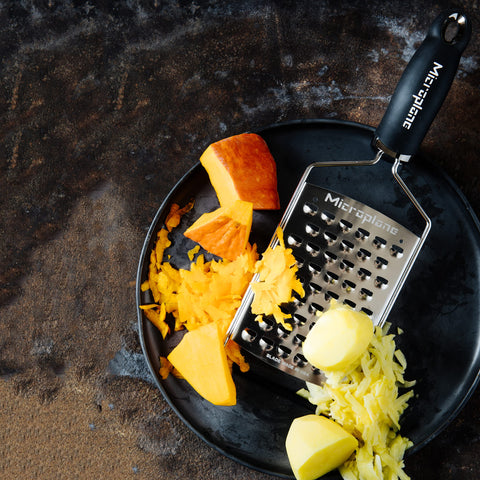 Microplane Gourmet Ultra Coarse Grater durable stainless steel construction for lasting kitchen performance.