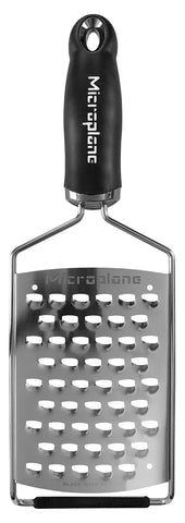 Microplane Gourmet Ultra Coarse Grater non-slip base keeps grater steady on the counter.