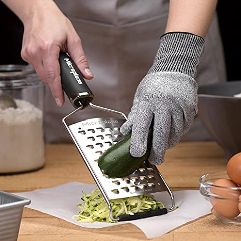 Microplane Gourmet Ultra Coarse Grater blade made in the USA, assembled in Mexico.