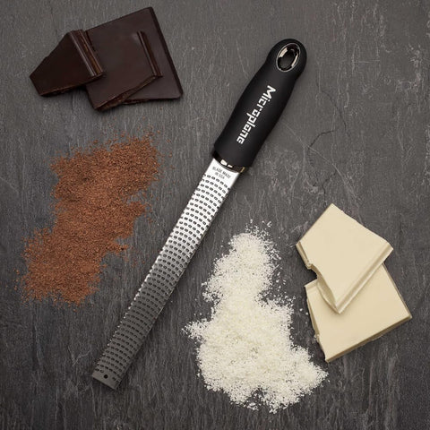 Microplane Premium Classic Zester hanging on magnetic strip for storage