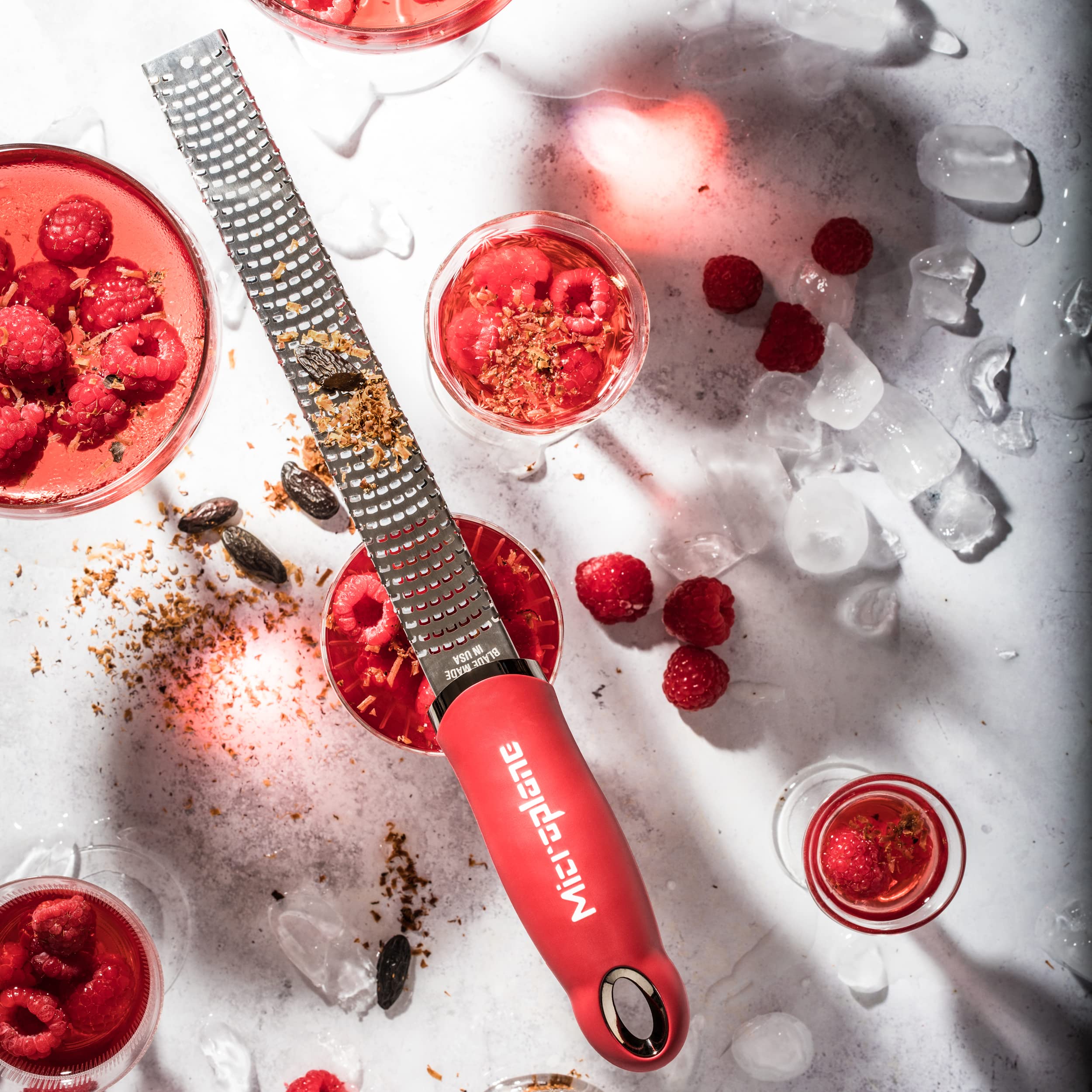 Microplane Premium Classic Zester grating nutmeg or cinnamon for spice.