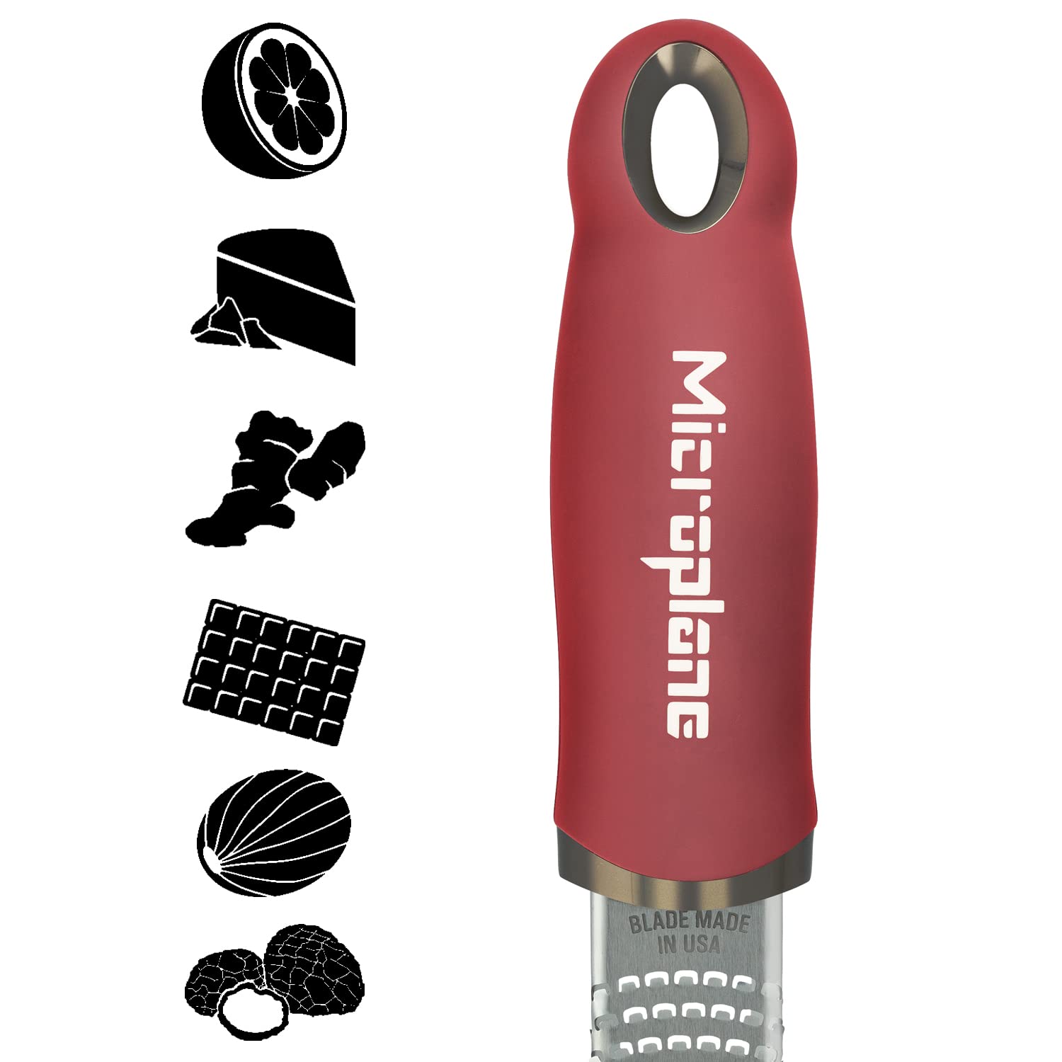 Microplane Premium Classic Zester ultra-sharp blade ready for fine grating.