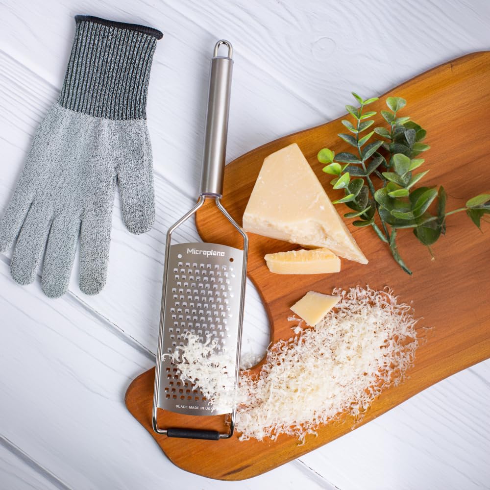 Microplane Professional Coarse Grater for ginger quickly shreds fragrant specks for marinades.