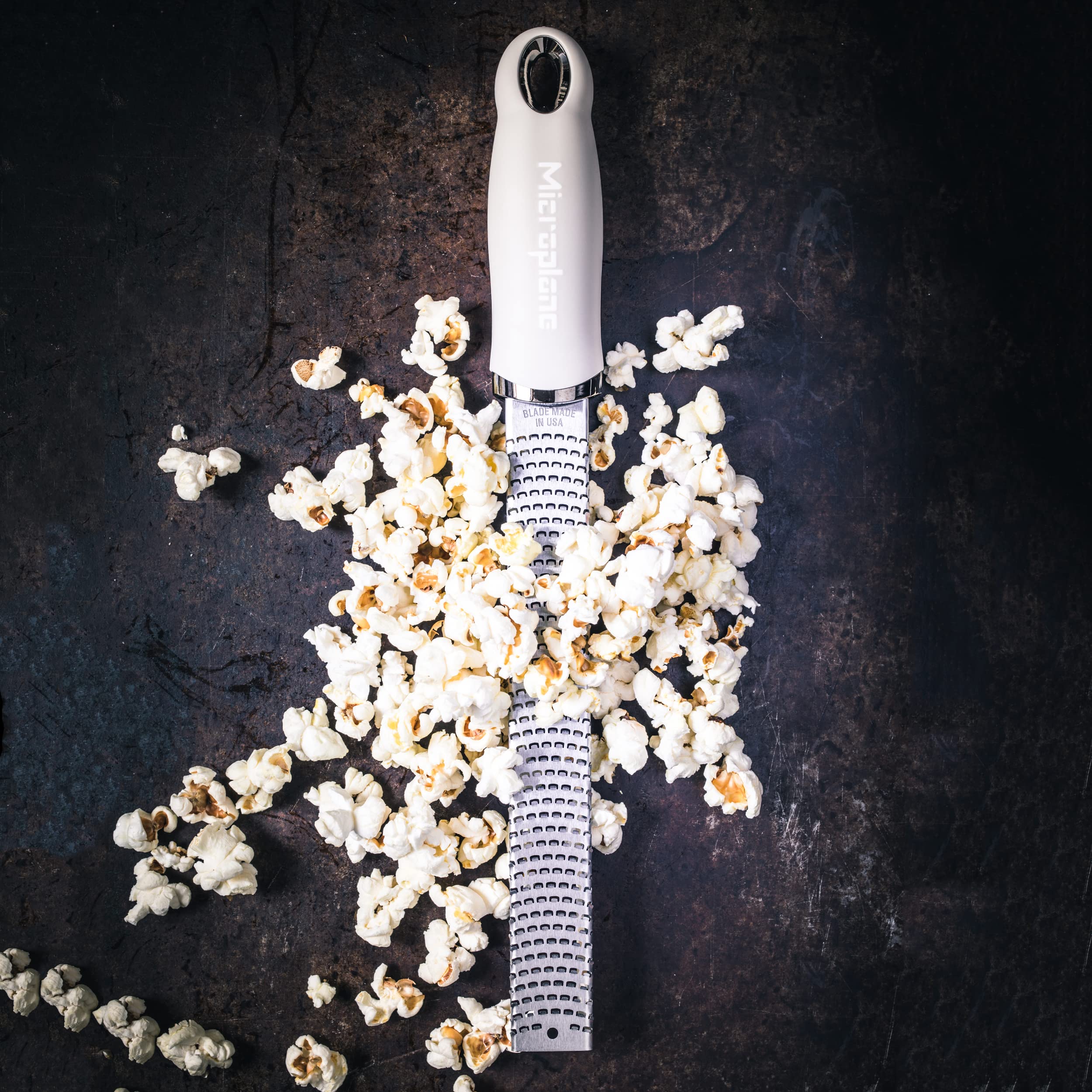 Microplane Zester Grater magnetic strip-friendly storage keeps it within reach.