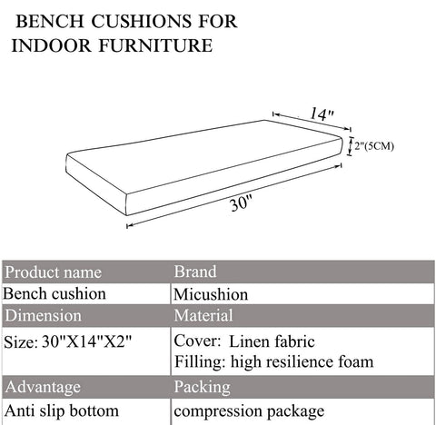 MICUSHION piano bench cushion showing non-slip bottom to keep it steady.