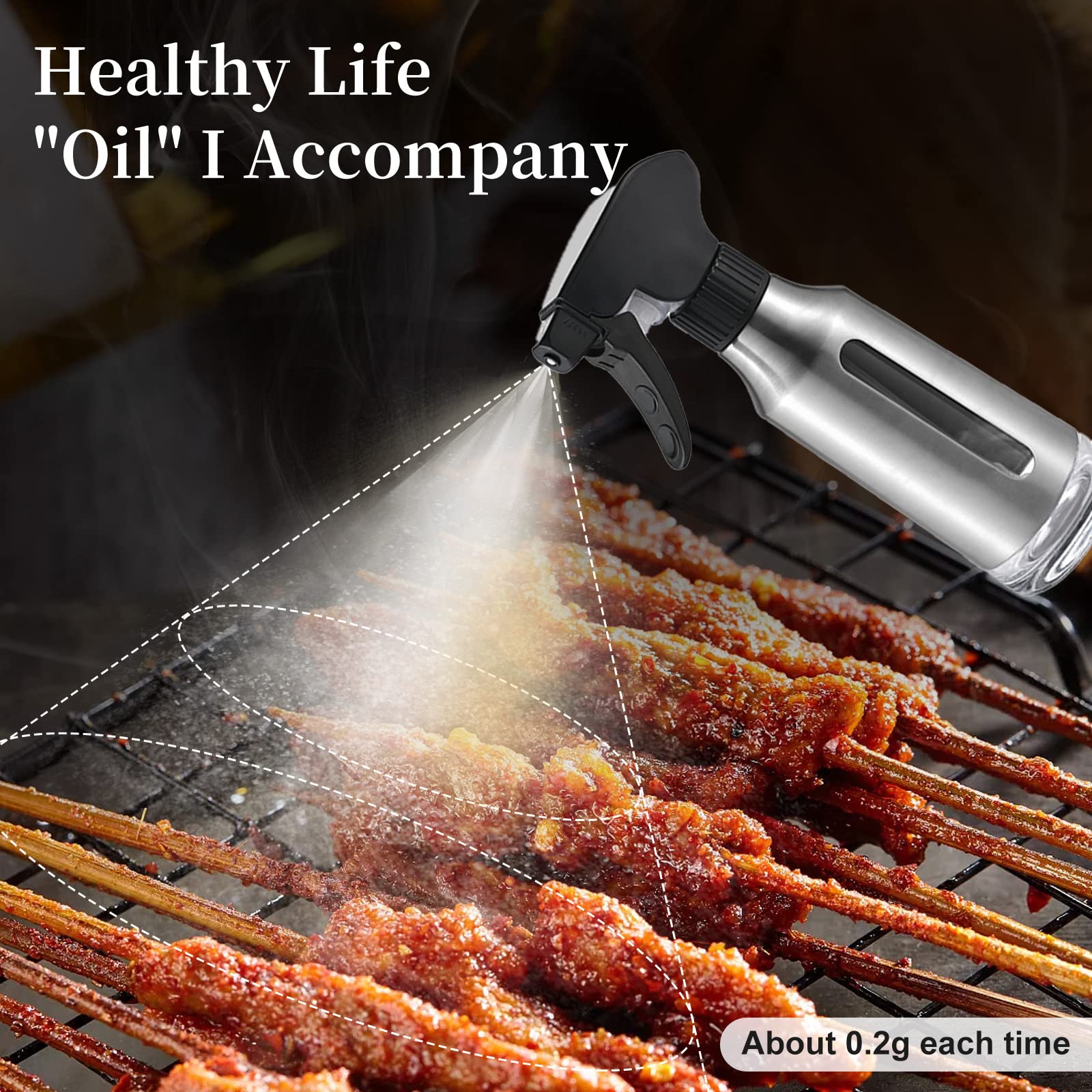 Micyples oil sprayer with lead-free glass inner container for clear oil visibility
