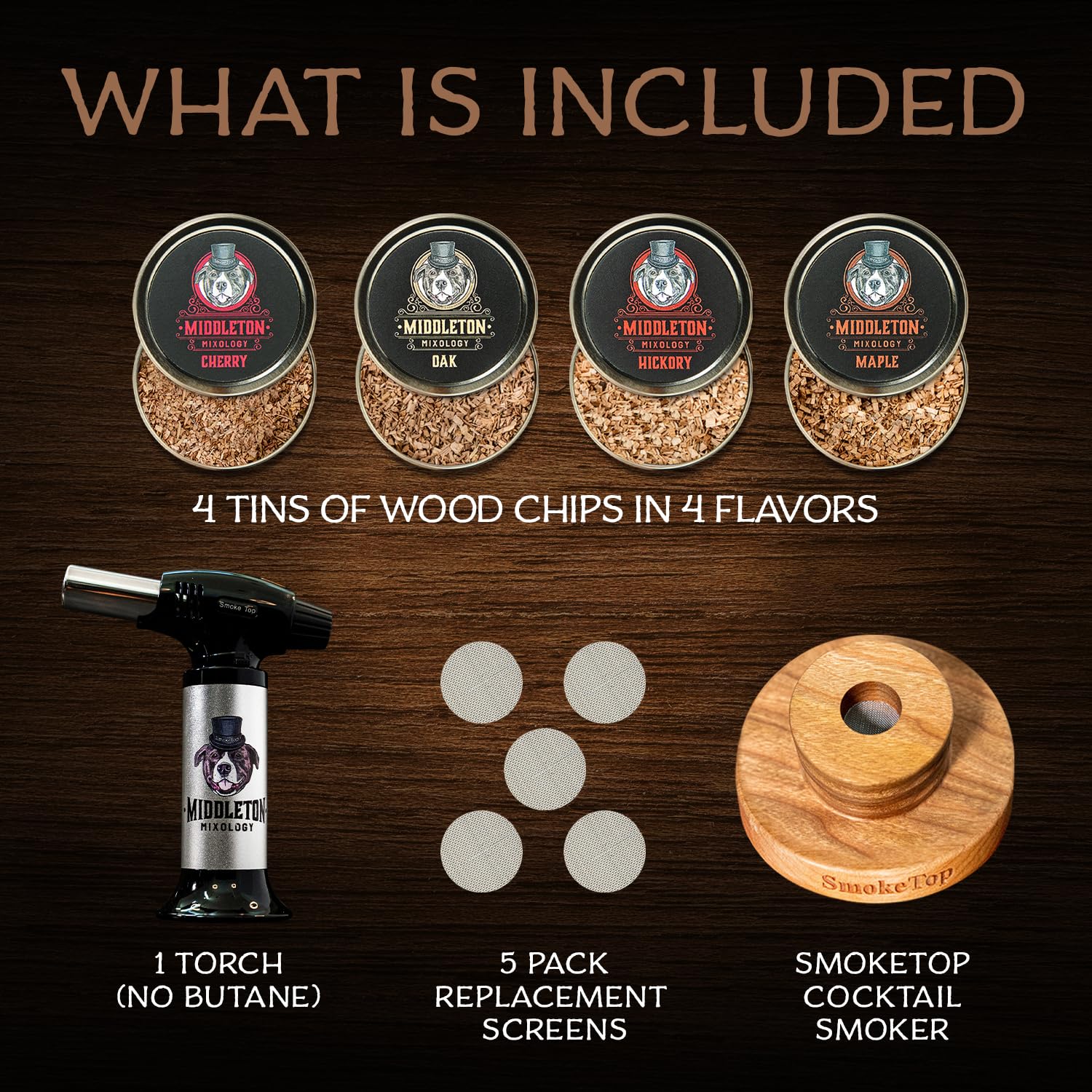 Hickory wood chips from Middleton Mixology deliver bold smoky notes.