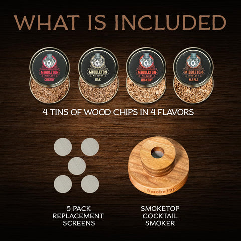 Middleton Mixology SmokeTop Maple chips provide warm sweetness for cocktails