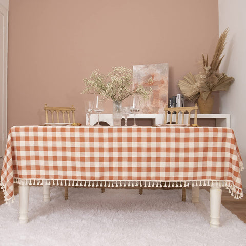 Rectangle 55x70 tablecloth sized for tables seating 4-6 guests.