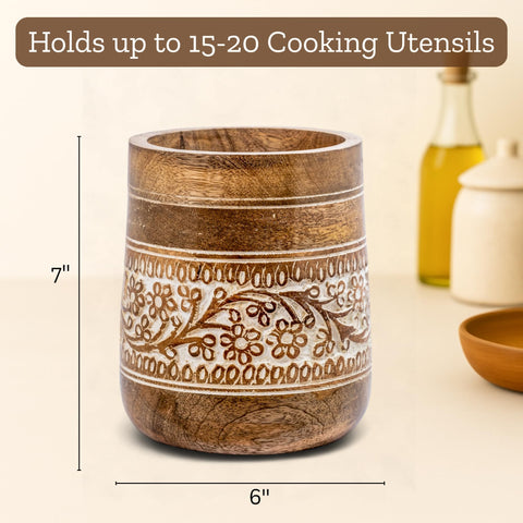 Mie Creations on-counter storage for spatulas, ladles, and whisks.