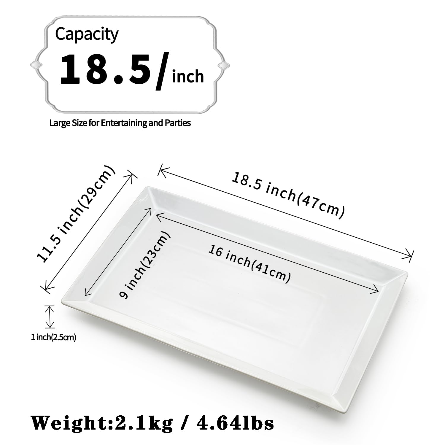 MIECOO large serving platter meat and cheese display ideal for entertaining